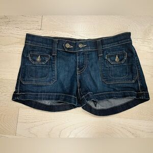 Low rise, jean shorts